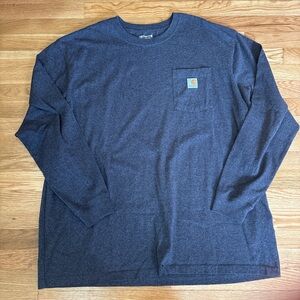 Carhartt Men's Gray Long Sleeve Shirt Loose Fit